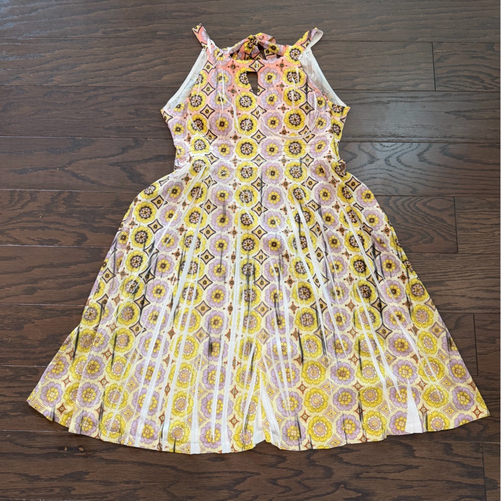 Cocomo Yellow Pink Floral Midi Dress Size Medium NWT